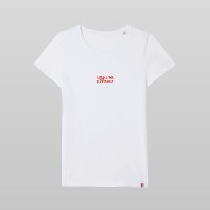 T-shirt blanc Creuse d'Amour coupe femme vu de face